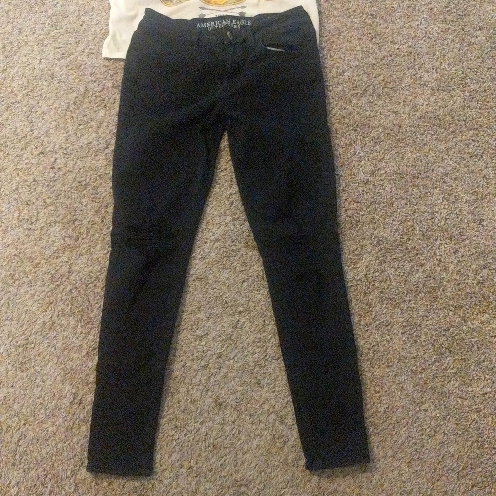 American Eagle AE Super Stretch Black Jeggings size 8